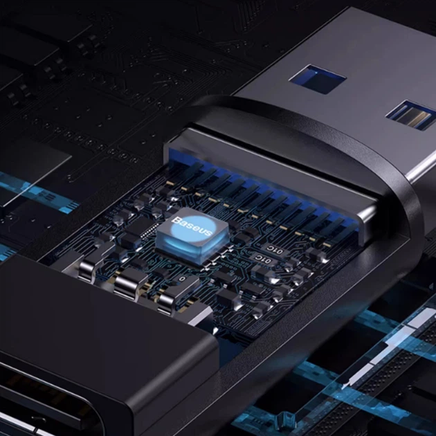 Адаптер c USB 3.1 на type-C Baseus для быстрой зарядки или конвертации 10 Gbps Синий (1012-893-00) - Фото 4 Адаптер c USB 3.1 на type-C Baseus для быстрой зарядки или конвертации 10 Gbps Синий (1012-893-00) - изображение 4