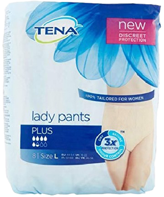 Pieluchomajtki Tena Lady Pants Plus Size Large 8U (7322540887563) - obraz 1