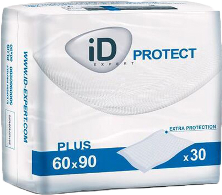 Pieluszki jednorazowe Id Expert Protect Plus 60x90 cm 30 szt (5414874009871) - obraz 1