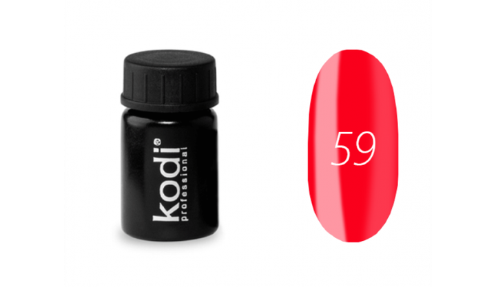 Цветная гель краска для дизайна ногтей Kodi Professional №59 ярко-персиково-розовый, 4мл (старый дизайн) - Фото 1 Цветная гель краска для дизайна ногтей Kodi Professional №59 ярко-персиково-розовый, 4мл (старый дизайн) - изображение 1