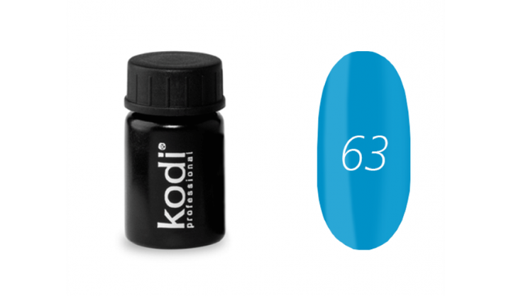 Цветная гель краска для дизайна ногтей Kodi Professional №63 бирюзовый, 4мл (старый дизайн) - Фото 1 Цветная гель краска для дизайна ногтей Kodi Professional №63 бирюзовый, 4мл (старый дизайн) - изображение 1