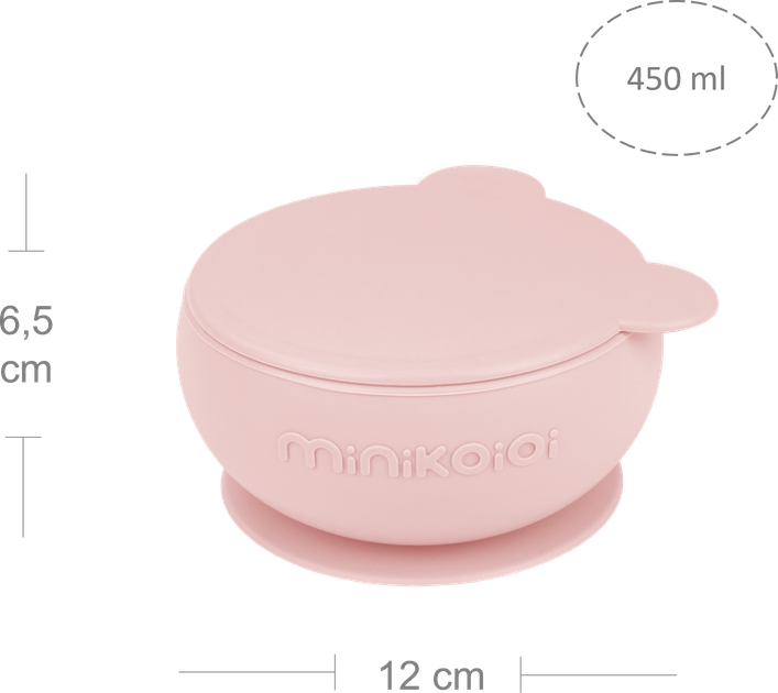Глубокая тарелка с крышкой на присоске MinikOiOi Bowly Pinky Pink (101080002) - изображение 2