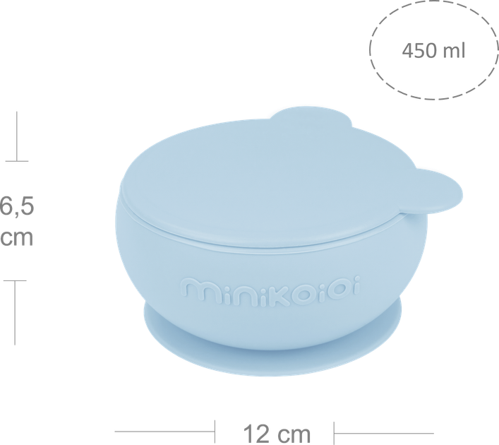 Глубокая тарелка с крышкой на присоске MinikOiOi Bowly Mineral Blue (101080003) - Фото 2 Глубокая тарелка с крышкой на присоске MinikOiOi Bowly Mineral Blue (101080003) - изображение 2