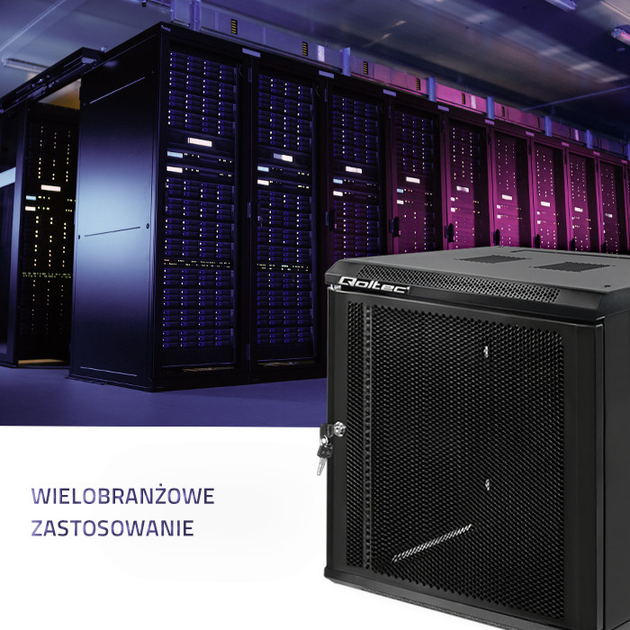 Szafa serwerowa Qoltec RACK 19" 12U 450 x 600 x 635 Drzwi perforowane (5901878544885) - obraz 9