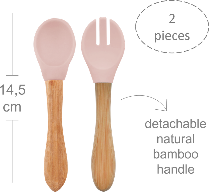 Ложка и вилка силиконовые MinikOiOi Dig In Pinky Pink (101060055) - изображение 2