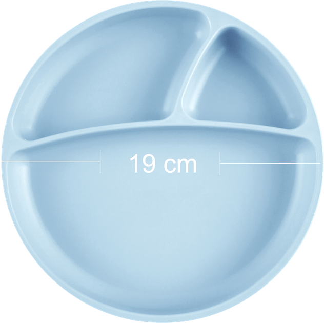 Секционная тарелка на присоске силиконовая MinikOiOi Portions Mineral Blue (101050003) - изображение 2