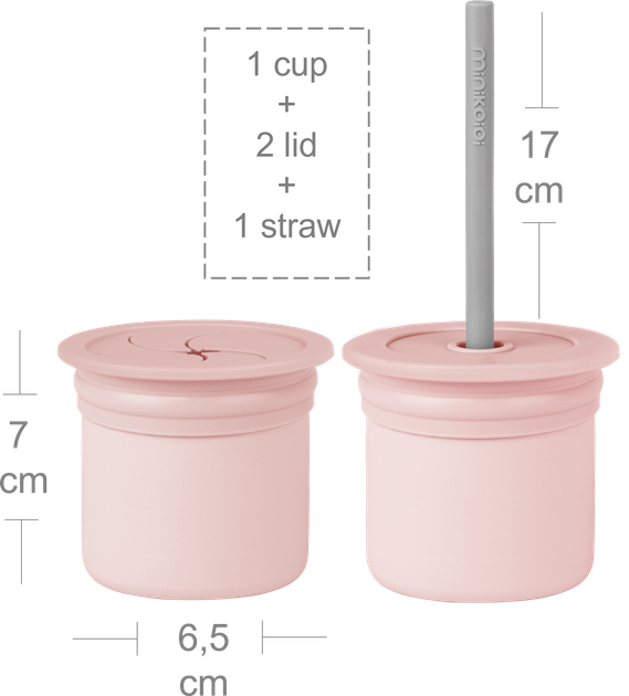Чашка-контейнер с трубочкой силиконовая MinikOiOi Sip + Snack Pinky Pink (101100108) - Фото 2 Чашка-контейнер с трубочкой силиконовая MinikOiOi Sip + Snack Pinky Pink (101100108) - изображение 2