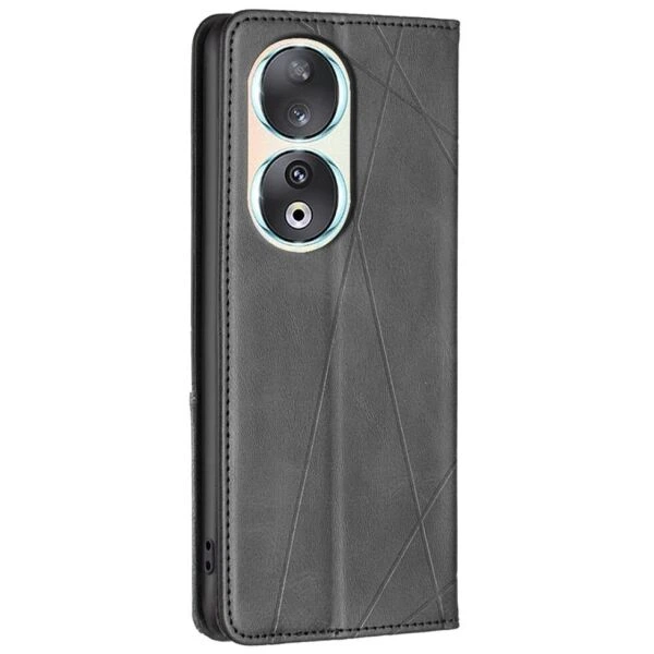 Чехол-книжка с кармашками UniCase Geometric Pattern для Honor 90 - Black - изображение 4