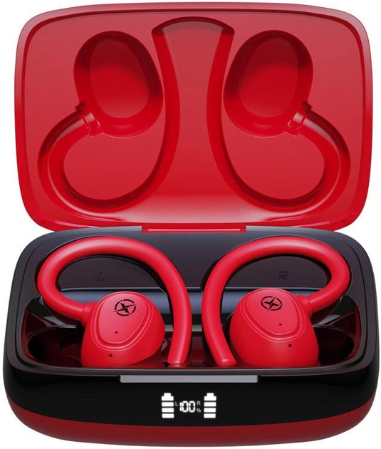 Акція на Бездротові навушники TWS XO G2 Bluetooth Earphone Red and Black (XO-G2-RD) від Rozetka