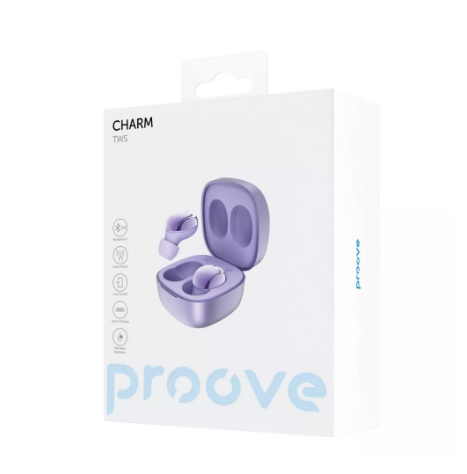 Наушники беспроводные Proove Charm TWS BT. 5.3 300mAh purple - изображение 4