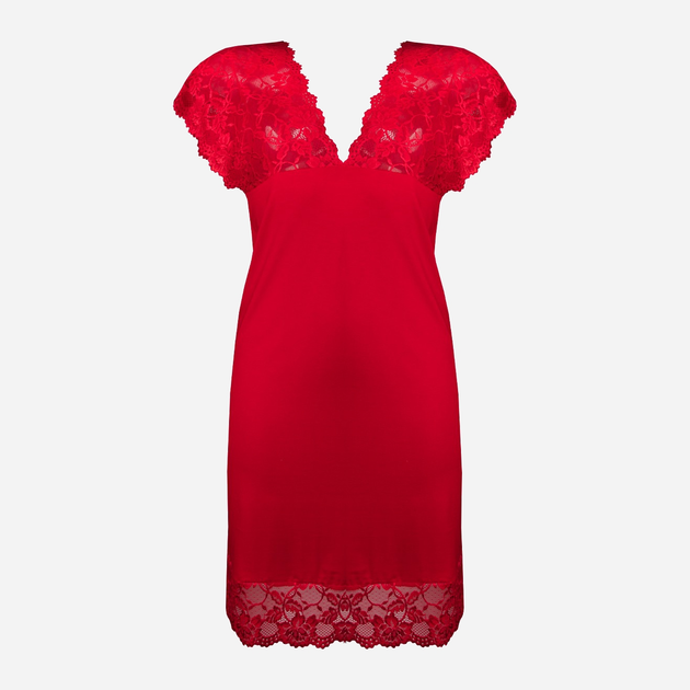 Koszula nocna damska koronkowa DKaren Slip Lesley S Czerwona (5903068513855) - obraz 3