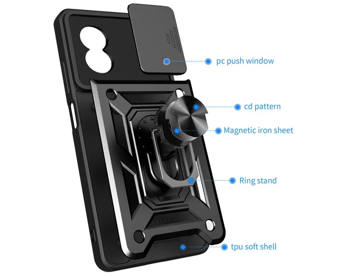 Удароміцний чохол Camshield Serge Ring for Magnet для Oppo A76/A96/A36/Realme 9i - зображення 2