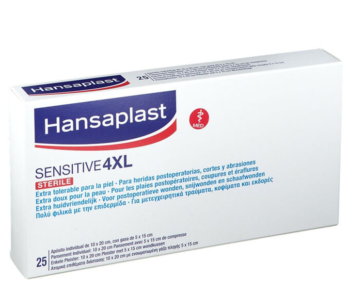Plastry Hansaplast Sensitive 4 xl 25 szt (4005800273322) - obraz 1