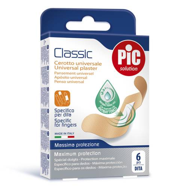 Пластир Pic Classic Adhesive Finger Dressings 6 шт (8003670822240) - зображення 1