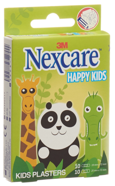 Plastry 3M Nexcare Happy Kids Animals dla dzieci 20 szt (5902658105562) - obraz 1