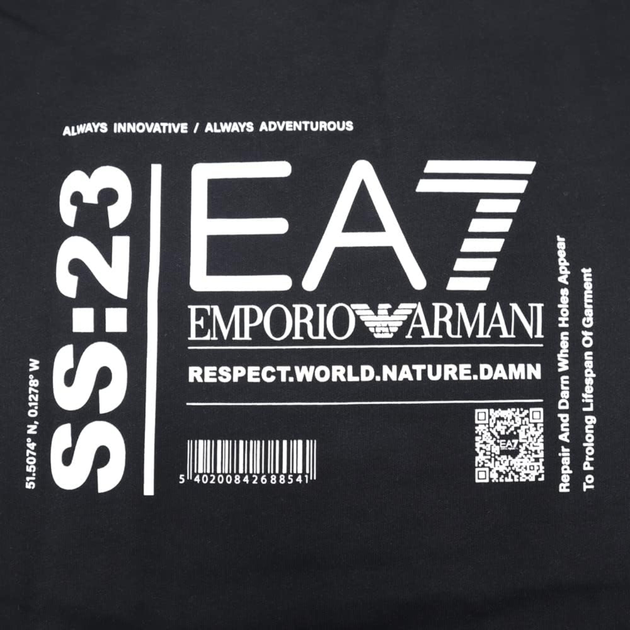 Худі чоловіче EA7 Train Logo Series U Qr Code Hoodie Rn Coft 2XL Чорне (8056787398771) - зображення 6
