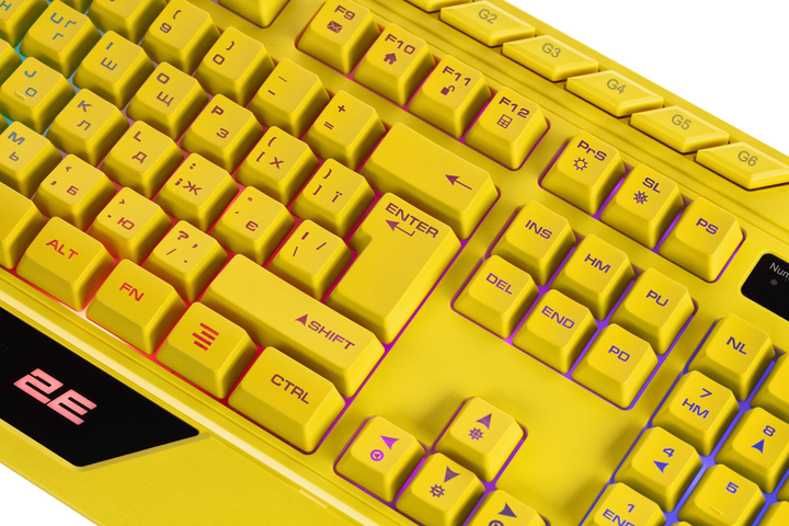 Клавіатура дротова 2E Gaming KG315 RGB USB Yellow (2E-KG315UYW) - зображення 6