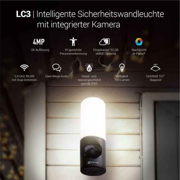 IP Kamera EZVIZ LC3 z lampą Led (6941545604206) - obraz 8