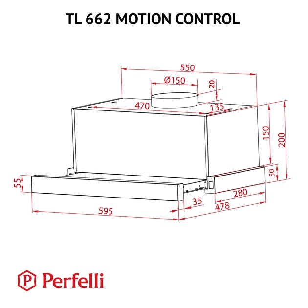 Вытяжка Perfelli TL 662 BL Motion Control - изображение 14