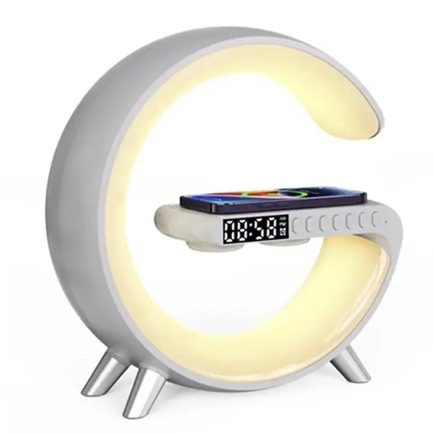 Многофункциональная лампа ночник G Smart Light Sound Machine с беспроводной зарядкой 15W и Bluetooth колонкой - изображение 2