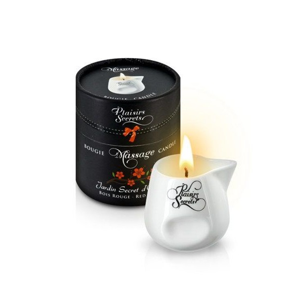 Массажная свеча Plaisirs Secrets Red Wood (80 мл) подарочная упаковка ...