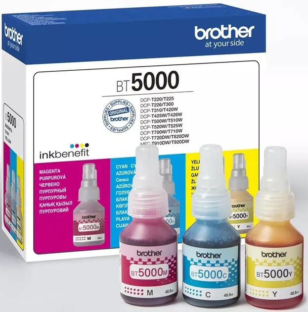 Zestaw tuszy Brother do DCP-T2xx/3xx/4xx/5xx/7xx/T9x0 Multipack 3x5000 stron (BT5000CLVAL) - obraz 3