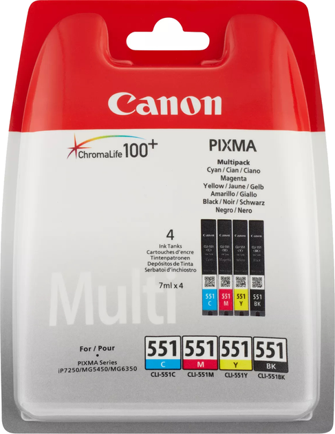 Tusz Canon CLI-551 CMYK Multi Pack (6509B008) - obraz 1