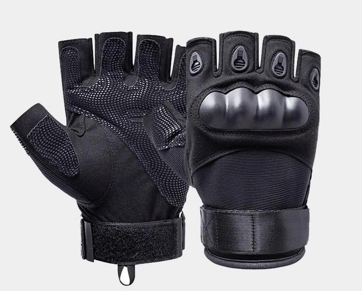 Тактичні рукавиці безпалі Expert XL чорні - зображення 1