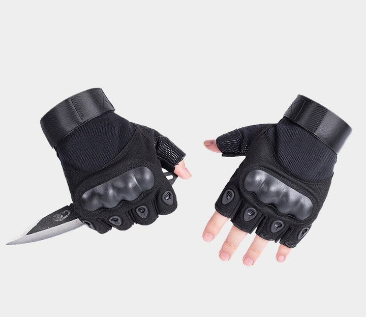 Тактические перчатки безпалые Expert L черные - изображение 2
