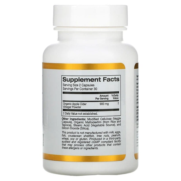 Набор уксус California Gold Nutrition яблочный уксус 60 растительных капсул 2 шт - изображение 4