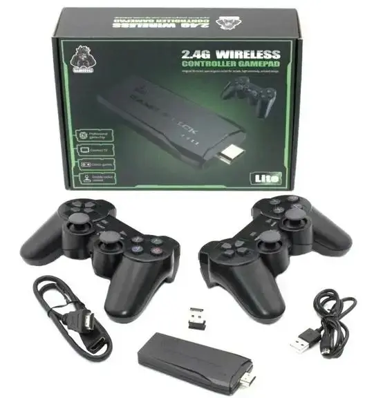 Игровая приставка M8 Data Frog Y3 Lite Game Stick 4K HDMI + 2 беспроводных геймпада (64 ГБ) - изображение 5