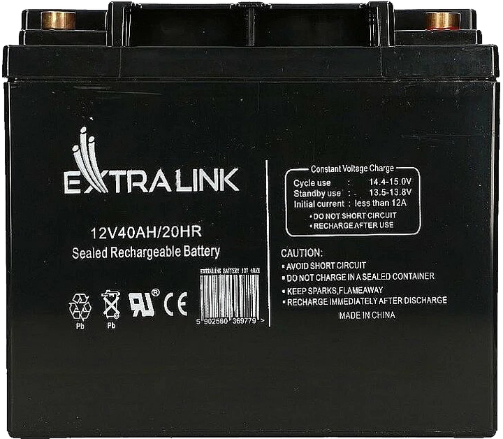 Akumulator EXTRALINK AGM 12V 40Ah (5902560369779) - obraz 2