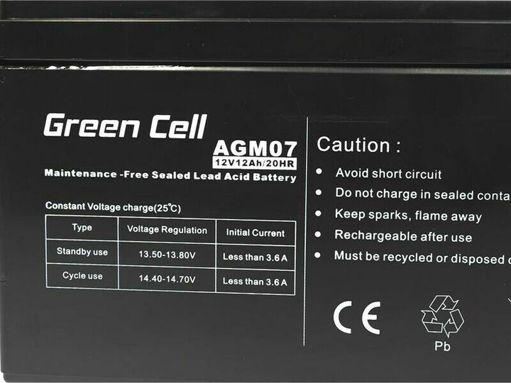 Akumulator Greencell AGM 12V 12Ah (5902701411534) - obraz 2