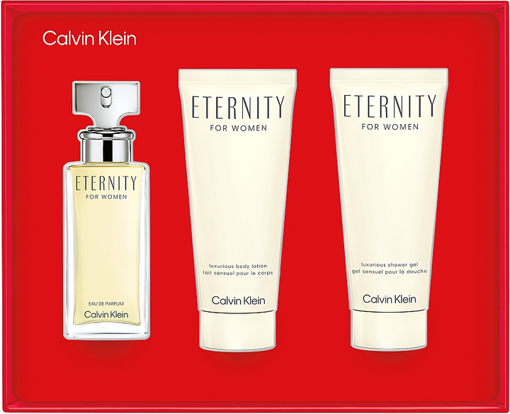 Zestaw damski Calvin Klein Eternity Woda perfumowana 50 ml + Balsam do ciała 100 ml + Żel pod prysznic 100 ml (3616303455156) - obraz 2