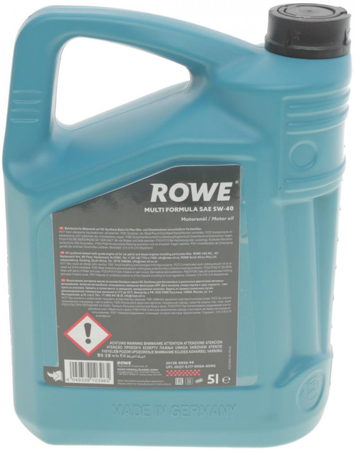 Моторное масло ROWE 5W-40 Hightec Multi Formula 5 л (20138-0050-99 ...