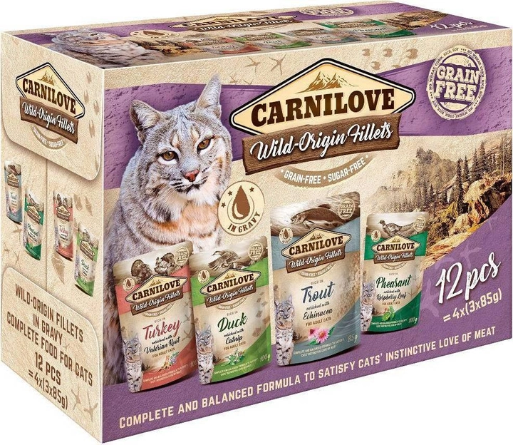 Вологий корм для кішок Carnilove Cat Pouch Multipack 12x85 г (8595602546374) - зображення 1