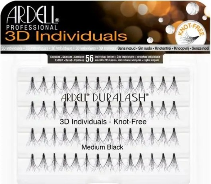 Пучкові вії Ardell Individual 3D Position False Eyelashes Medium Black (74764759429) - зображення 1