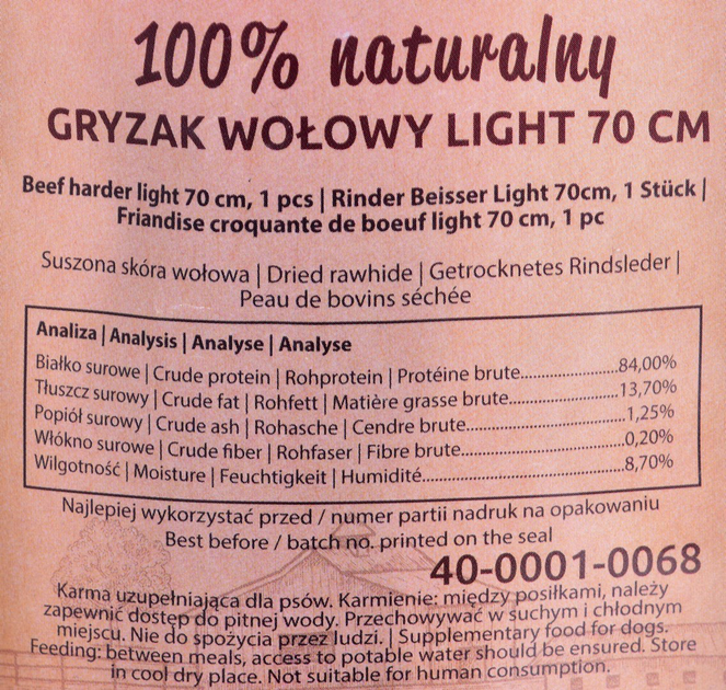 Przysmak dla psa Maced gryzak wolowy light 70 cm (5907489305075) - obraz 2
