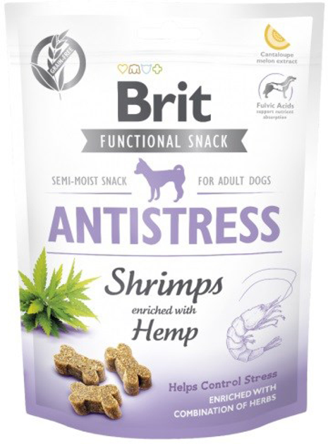 Przysmak dla psów Brit Functional Snack Shrimps Antistress 150 g (8595602539987) - obraz 1