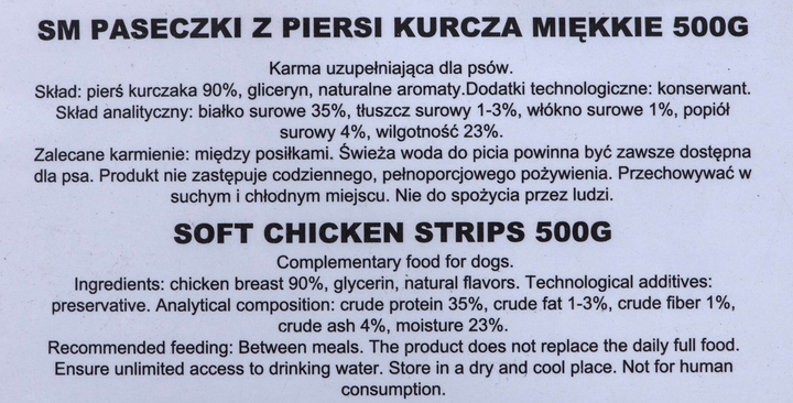 Przysmak dla psa Maced miekkie paseczki z piersi kurczaka 500 g (5907489315050) - obraz 4