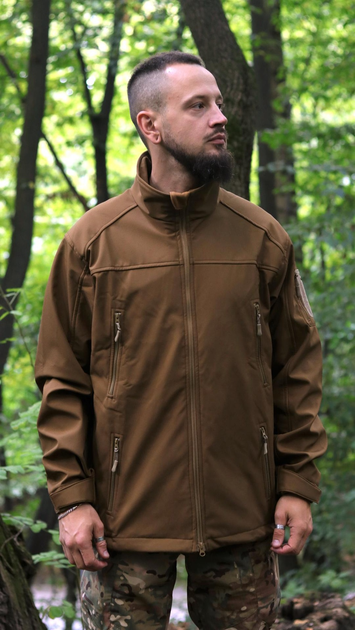 Куртка Vik-Tailor SoftShell с липучками для шевронов Coyote 56 - изображение 1