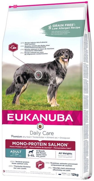 Cухий корм для собак Eukanuba Dry Daily Care Adult Mono Protein Лосось 12 кг (8710255187839) - зображення 1