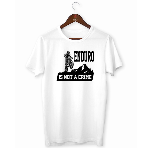Футболка белая со спортивным принтом "Enduro is not a crime. Enduro. Эндуро. Мотокросс" Push IT XS - Фото 1 Футболка белая со спортивным принтом "Enduro is not a crime. Enduro. Эндуро. Мотокросс" Push IT XS - изображение 1