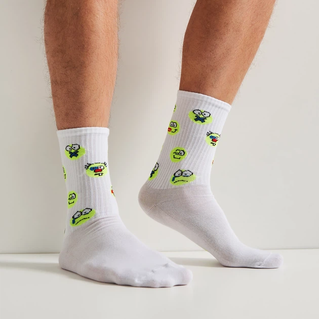 Шкарпетки MovementStandard Fancy (Smile) MS M0303S 38-41 Білі (4823121002007) - Фото 2 Шкарпетки MovementStandard Fancy (Smile) MS M0303S 38-41 Білі (4823121002007) - зображення 2