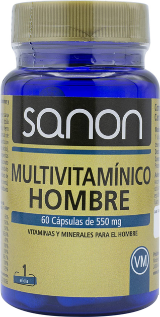 Kompleks witamin i minerałów Sanon Multivitamin Hombre De 550 Mg 60 Capsules (8436556087134) - obraz 1