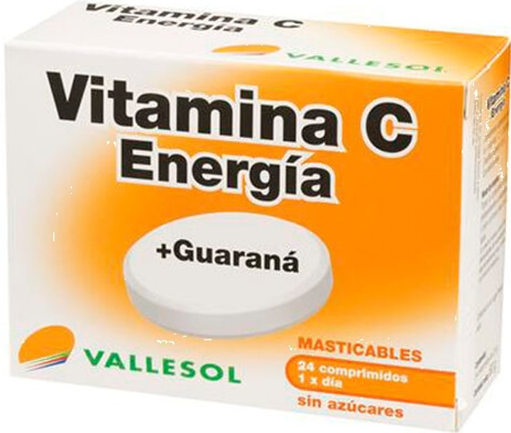 Suplement diety Vallesol Vitamin C + Guarana 24 Tablets (8424657740201) - obraz 1