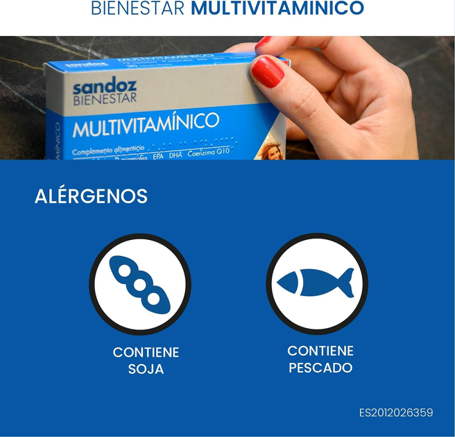 Kompleks witamin i minerałów Sandoz Multivitamin 30 Caps (8470001783806) - obraz 4