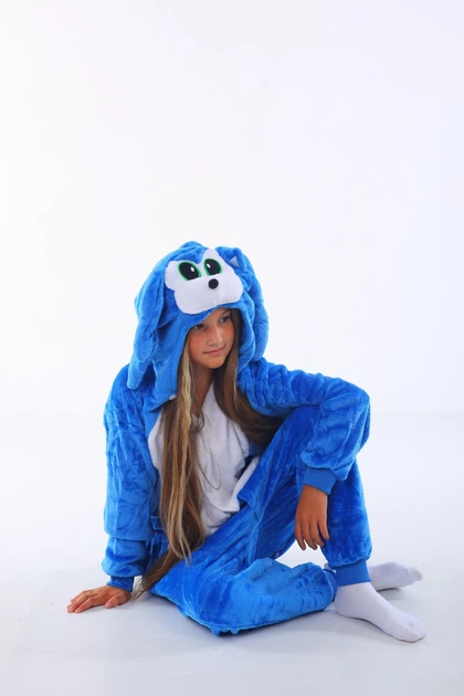 Пижама Слип Детские Кигуруми для девочек Kigurumi Ёж Соник Sonic Синий ...