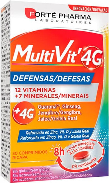 Kompleks witamin i minerałów Fort Pharma Multivit 4G Defences 30 Tablets (8470001947758) - obraz 1