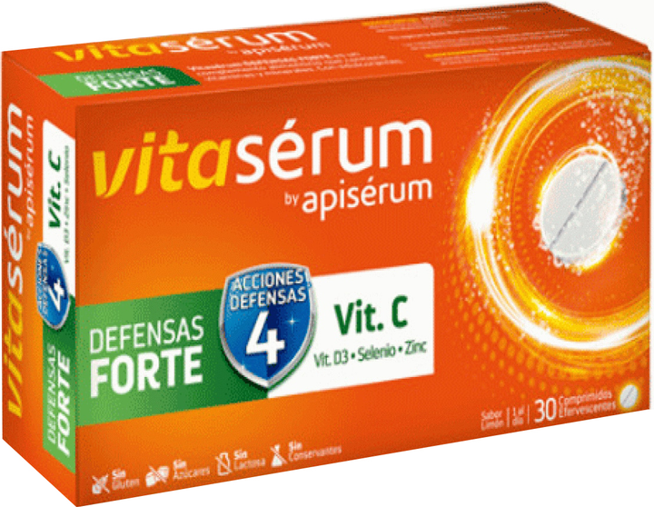 Комплекс вітамінів та мінералів Vitaserum By Apiserum Defensas Forte Vit C 30 таблеток (8470002005143) - зображення 1